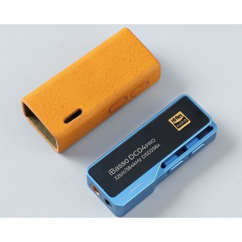 Étui en cuir véritable pour iBasso DC04PRO,housse de protection,décodage d'écouteurs HIFI,décodeur portable,petite queue - Type Yellow