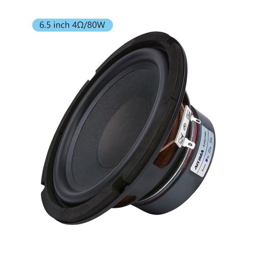 AIYIMA-Haut-parleur de caisson de basses,haut-parleur de musique,système sonore d'étagère de cinéma maison bricolage,audio HiFi,pilote 80W,4 ohms,8 ohms,6.5 pouces - Type 4 Ohm Speaker