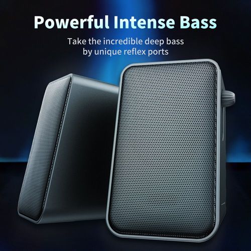 Coomaer-Haut-parleur d'ordinateur Iron RapBass,son de jeu,caisson de basses d'étagère,USB 2.0,canal Bergame,audio de bureau,3 pouces,10W