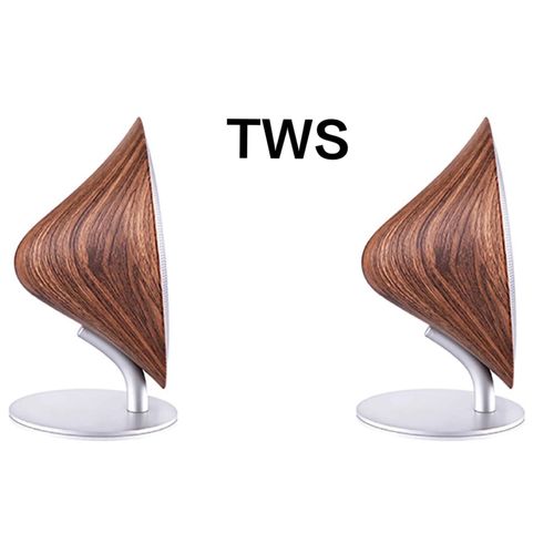 Haut-parleur sans fil Bluetooth NDavid Touch,caisson de basses,haut-parleurs stéréo,rétro,bois,maison,audio,AUX,ordinateur portable,étagère,bureau - Type TWS Palm wood