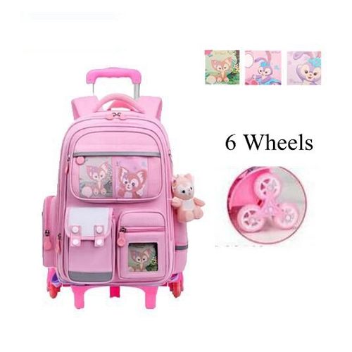 Sac à Dos d'École à Roulettes pour Étudiant,Sacoche à Roulettes pour Fille et Garçon - Type 6 wheels #D