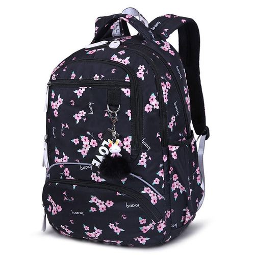 Grand sac à dos imprimé imperméable pour écolières et adolescentes,cartable d'école primaire pour livres,2023 - Type Black flower