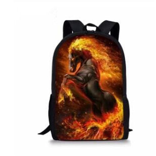 Sac à Dos Imprimé Cheval pour Enfant et Adolescent Cartable d'École pour Fille #E