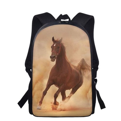 Sac à Dos Imprimé Cheval pour Enfant et Adolescent Cartable d'École pour Fille #Z