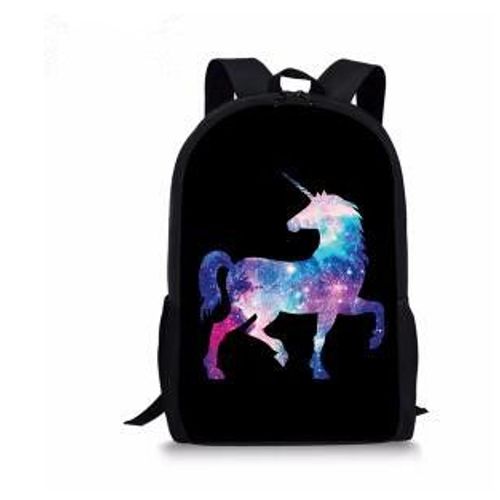 Sac à Dos Imprimé Cheval pour Enfant et Adolescent Cartable d'École pour Fille #P