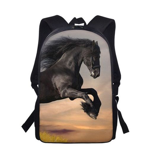 Sac à Dos Imprimé Cheval pour Enfant et Adolescent Cartable d'École pour Fille #Y