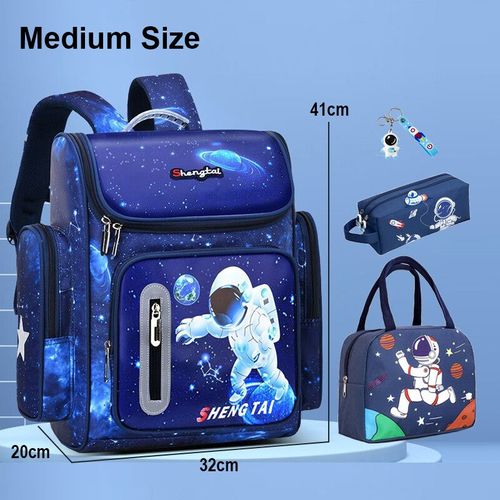 Sac à Dos Astronome pour Garçon,Ensemble de Cartable pour Élève du Primaire,Sacs d'École pour Enfants,Cartable Imperméable pour Enfants - Type M Blue Set