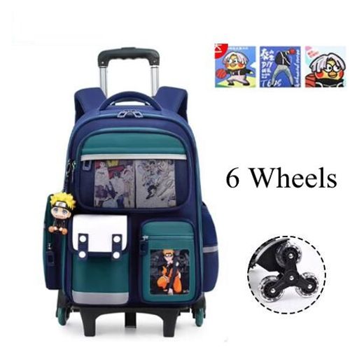 Sac à Dos d'École à Roulettes pour Étudiant,Sacoche à Roulettes pour Fille et Garçon - Type 6 wheels #A