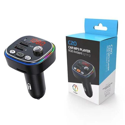 Chargeur De Voiture Usb Sans Fil Pour Touristes,Bluetooth 5.0,Transmetteur Fm,Modulateur D'autoradio,Lecteur Mp3,Adaptateur De Chargeur Rapide Pour Voiture,12v,3.L'autorisation - Type C20