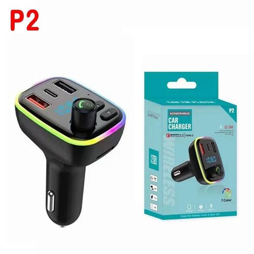 Chargeur De Voiture Usb Sans Fil Pour Touristes,Bluetooth 5.0,Transmetteur Fm,Modulateur D'autoradio,Lecteur Mp3,Adaptateur De Chargeur Rapide Pour Voiture,12v,3.L'autorisation - Type P2
