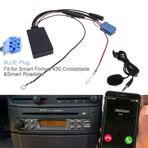 Adaptateur De Câble Audio Aux Pour Voiture,Bluetooth 5.0,Smart Fortwo 450,451 Roadster Grundig,Radio Cd 6,8 Broches,Mini Prise Iso - Type 450 With Mic
