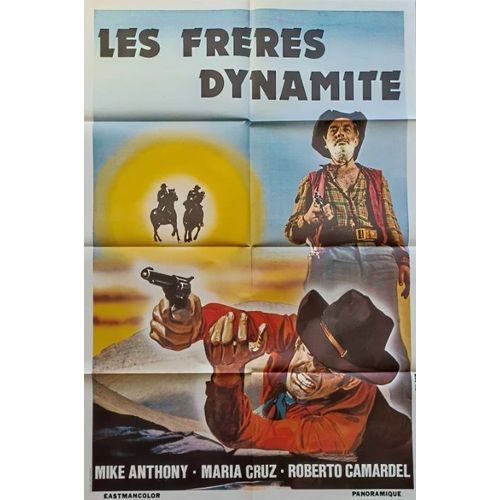 Les Frères Dynamite - Affiche Originale De Cinéma - Format 80x120 Cm - Gianfranco Parolini, Mike Anthony, Maria Cruz, Roberto Camardel / Left Handed Johnny West / Johnny West Il Mancino / Western 1965