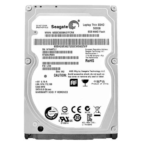 Disque Dur Seagate Laptop Thin SSHD 500GB SATA 2.5 ST500LM000 1EJ162-626