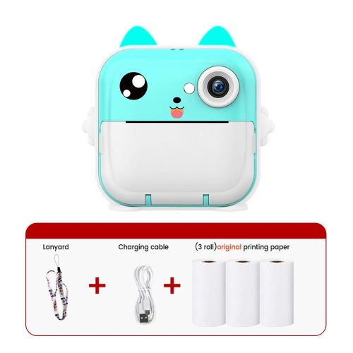 Appareil photo thermique imprimé instantané pour enfants,imprimante vidéo numérique,appareil photo numérique à pixels élevés,jouet pour enfants,cadeau de Noël - Type Blue