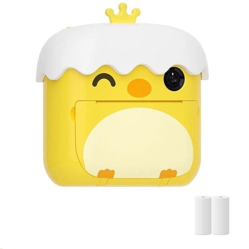 Appareil Photo instantané pour enfants,2.4 pouces,1080P,vidéo numérique,avec papier imprimé,jouets,cadeau d'anniversaire - Type Yellow 2 Rolls