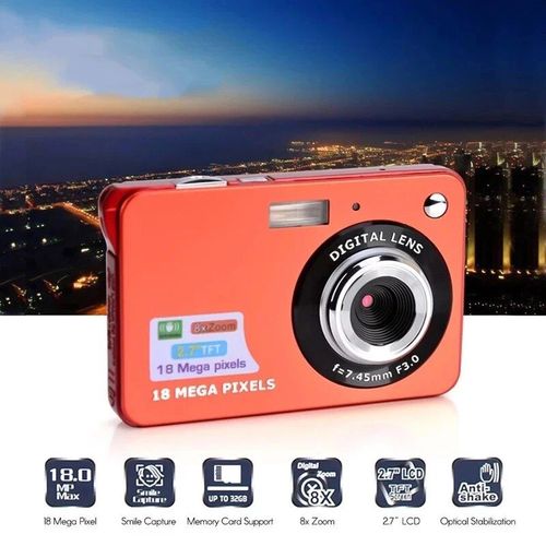Appareil photo numérique HD,18MP,2.7 "",TFT,n'aime 4X,capture polaire,caméscope vidéo anti-tremblement - Type Rouge