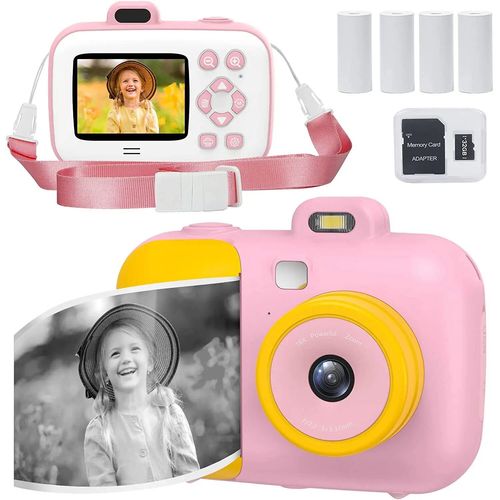 Appareil Photo instantané pour enfants,2.7k,avec impression thermique,jouets en papier,cadeau pour filles - Type P4rolls 32G