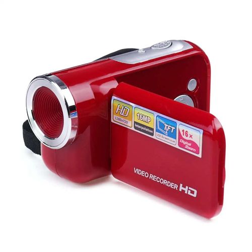 Caméscope de caméra vidéo numérique HD,vision nocturne 16MP,n'aime numérique 16X statique,écran LCD 2 pouces,déterminer la mini caméra révélatrice - Type Rouge-Camera Add 32GB Card