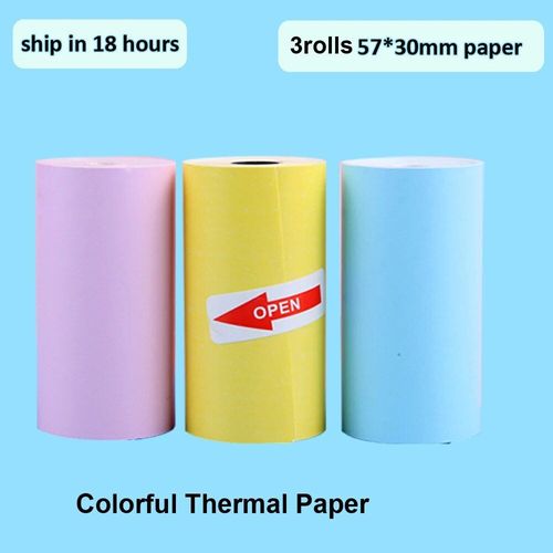 Appareil photo numérique instantané avec lanière pour enfants,écran HD IPS de 2.4 pouces,lumière d'oreille,imprimante instantanée,cadeaux de Noël et d'anniversaire - Type 3 color-Standard