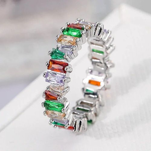 Bague De Luxe En Pierre De Cristal Blanche Pour Femmes,Bagues De Mariage Irrégulières En Zircon Pour Femmes,Bague De Fiançailles Géométrique En Zircon À La Mode