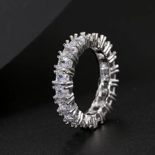 Bague De Luxe En Pierre De Cristal Blanche Pour Femmes,Bagues De Mariage Irrégulières En Zircon Pour Femmes,Bague De Fiançailles Géométrique En Zircon À La Mode
