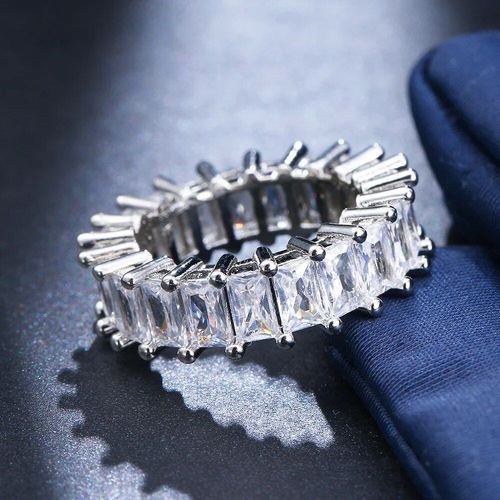Bague De Luxe En Pierre De Cristal Blanche Pour Femmes,Bagues De Mariage Irrégulières En Zircon Pour Femmes,Bague De Fiançailles Géométrique En Zircon À La Mode