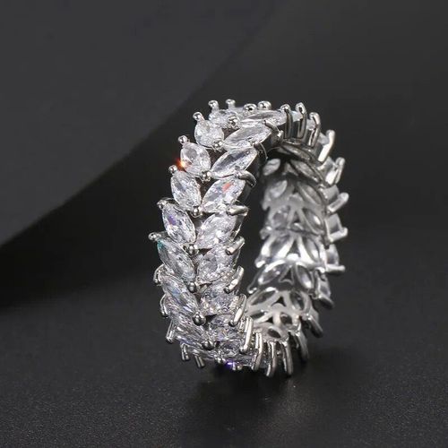 Bague De Luxe En Pierre De Cristal Blanche Pour Femmes,Bagues De Mariage Irrégulières En Zircon Pour Femmes,Bague De Fiançailles Géométrique En Zircon À La Mode