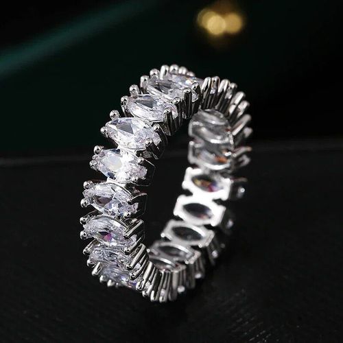 Bague De Luxe En Pierre De Cristal Blanche Pour Femmes,Bagues De Mariage Irrégulières En Zircon Pour Femmes,Bague De Fiançailles Géométrique En Zircon À La Mode