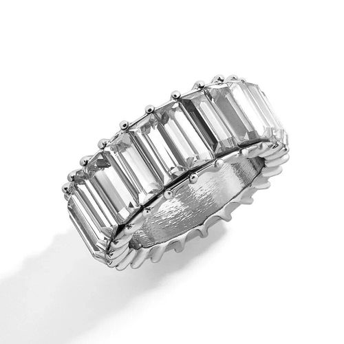 Bague De Luxe En Pierre De Cristal Blanche Pour Femmes,Bagues De Mariage Irrégulières En Zircon Pour Femmes,Bague De Fiançailles Géométrique En Zircon À La Mode