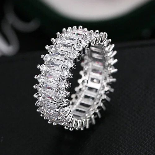 Bague De Luxe En Pierre De Cristal Blanche Pour Femmes,Bagues De Mariage Irrégulières En Zircon Pour Femmes,Bague De Fiançailles Géométrique En Zircon À La Mode