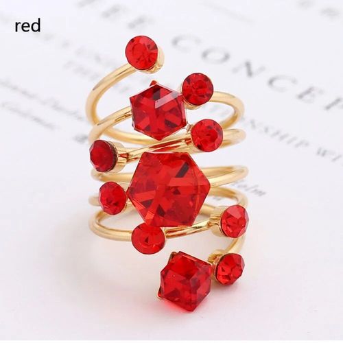 Chimmetal-Bague De Fiançailles Ouverte En Cristal Pour Femme,Multi-Anneaux De Charbon,Biscuits Irréguliers,Bijoux De Luxe,Cadeau Pour Femme