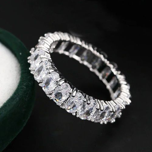 Bague De Luxe En Pierre De Cristal Blanche Pour Femmes,Bagues De Mariage Irrégulières En Zircon Pour Femmes,Bague De Fiançailles Géométrique En Zircon À La Mode