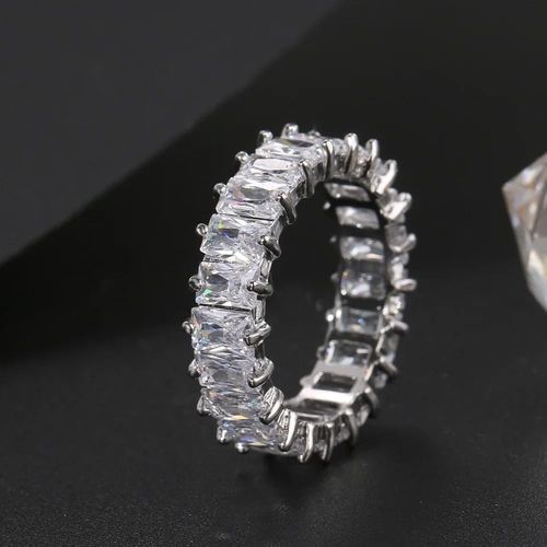 Bague De Luxe En Pierre De Cristal Blanche Pour Femmes,Bagues De Mariage Irrégulières En Zircon Pour Femmes,Bague De Fiançailles Géométrique En Zircon À La Mode