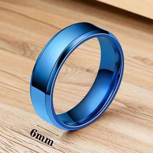 Bagues En Titane Uni Pour Hommes Et Femmes,Acier Inoxydable Mat,Conception Simple,Ton Or,Plaqué Argent,Noir,Bleu,Cadeau De Bijoux,6mm,8mm