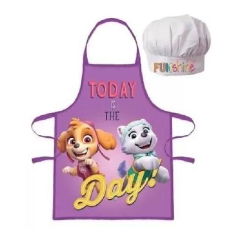 Ensemble Tablier + Toque Cuisine "Paw Patrouille , Rose" Pour Enfant