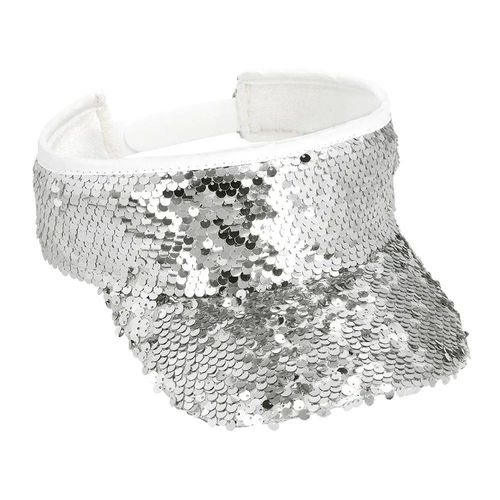 Casquette Visière Sequins Argent Adulte