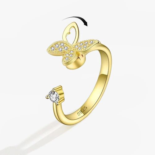 Smjel-Bague Fidget Spinner Pour Femme,Bijoux De Mariage,Anti-Souligné,Anlande,Plusieurs Clip,Fleur,?il,Papillon,Animal,Rotation