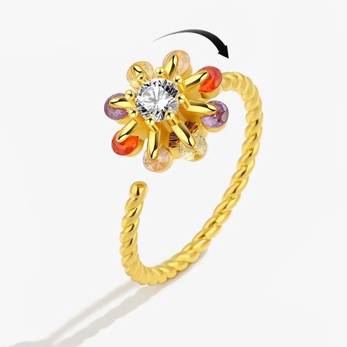 Smjel-Bague Fidget Spinner Pour Femme,Bijoux De Mariage,Anti-Souligné,Anlande,Plusieurs Clip,Fleur,?il,Papillon,Animal,Rotation