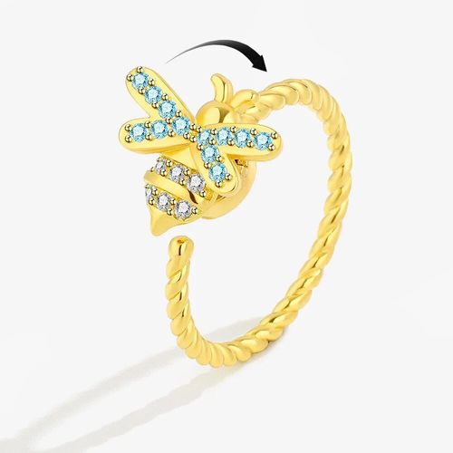 Smjel-Bague Fidget Spinner Pour Femme,Bijoux De Mariage,Anti-Souligné,Anlande,Plusieurs Clip,Fleur,?il,Papillon,Animal,Rotation