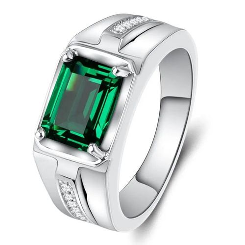 Bague De Luxe Géométrique Bleu Zcomprend En Argent Pour Homme,Anneau Ouvert Et Réglable,Accessoires De Bijoux De Ixde Banquet Et De Mariage