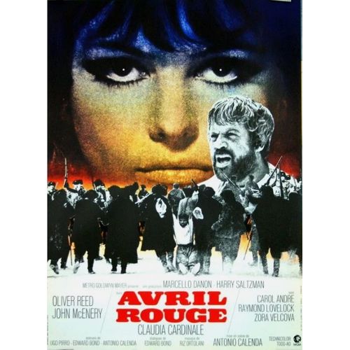 Avril Rouge - Affiche Originale De Cinéma - Format 40x60 Cm - De Antonio Calenda Avec Oliver Reed, Claudia Cardinale, John Mcenery / Il Giorno Del Furore / One Russian Summer / Michel Landi - 1973