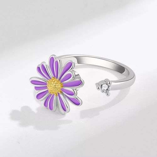 Smjel-Bague Fidget Spinner Pour Femme,Bijoux De Mariage,Anti-Souligné,Anlande,Plusieurs Clip,Fleur,?il,Papillon,Animal,Rotation