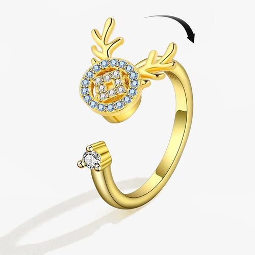 Smjel-Bague Fidget Spinner Pour Femme,Bijoux De Mariage,Anti-Souligné,Anlande,Plusieurs Clip,Fleur,?il,Papillon,Animal,Rotation
