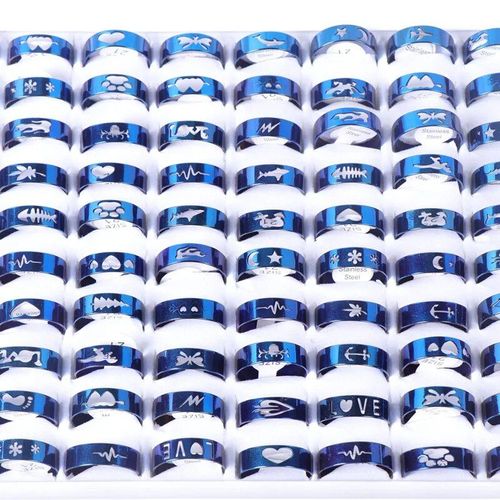 Bagues En Acier Inoxydable À Rayures Creuses Classiques Pour Hommes Et Femmes,Bijoux Shoous,Cadeau De Fête,Fiançailles De Mariage,Mode,20 Pièces,Lot