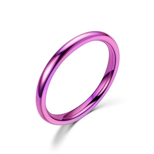 Bague De Couple En Acier Au Titane Fin,Couleur Argent,Lisse,Simple,Mode,Or Rose,Document,Bague Pour Femmes Et Hommes,Cadeaux Pour Hommes,2mm