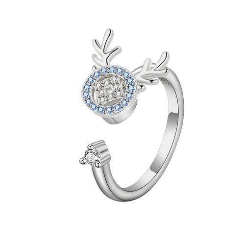 Smjel-Bague Fidget Spinner Pour Femme,Bijoux De Mariage,Anti-Souligné,Anlande,Plusieurs Clip,Fleur,?il,Papillon,Animal,Rotation