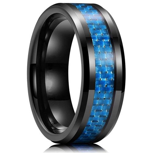 Bague En Carbure De Tungstène Pour Homme,Incrustation De Document En Argent,Fibre De Carbone Noire,Alliance Pour Ix,Bijoux À La Mode,Cadeau,Taille 6-13,8mm