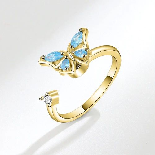 Smjel-Bague Fidget Spinner Pour Femme,Bijoux De Mariage,Anti-Souligné,Anlande,Plusieurs Clip,Fleur,?il,Papillon,Animal,Rotation