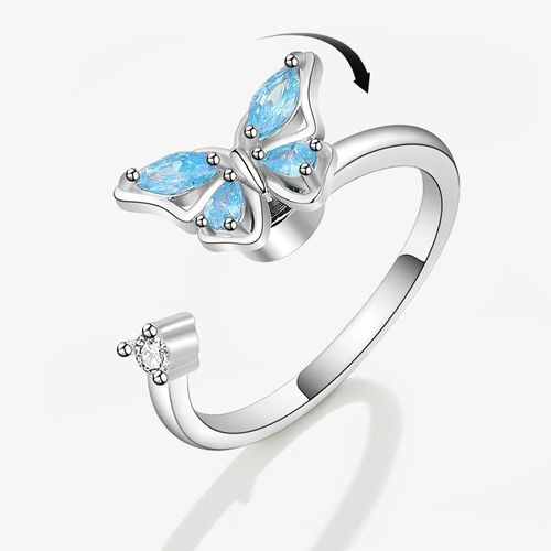 Smjel-Bague Fidget Spinner Pour Femme,Bijoux De Mariage,Anti-Souligné,Anlande,Plusieurs Clip,Fleur,?il,Papillon,Animal,Rotation