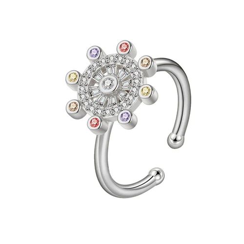 Smjel-Bague Fidget Spinner Pour Femme,Bijoux De Mariage,Anti-Souligné,Anlande,Plusieurs Clip,Fleur,?il,Papillon,Animal,Rotation